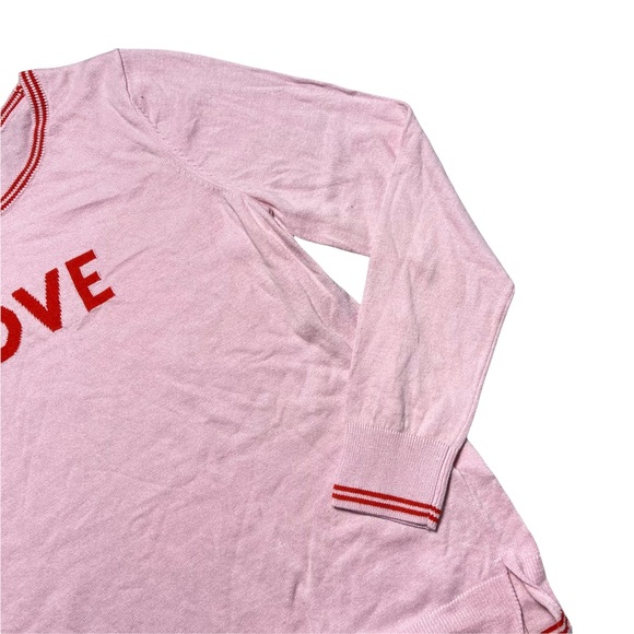 Old Navy Pink “Love” Lightweight Long Sleeve Pullover M - Picture 3 of 8